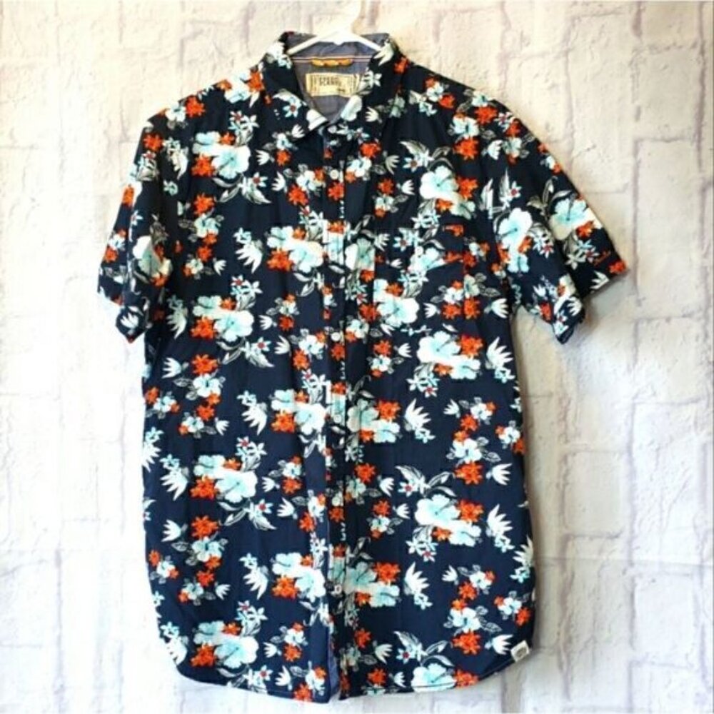 FREE PLANET Hawaiian Button-down Shirt Large